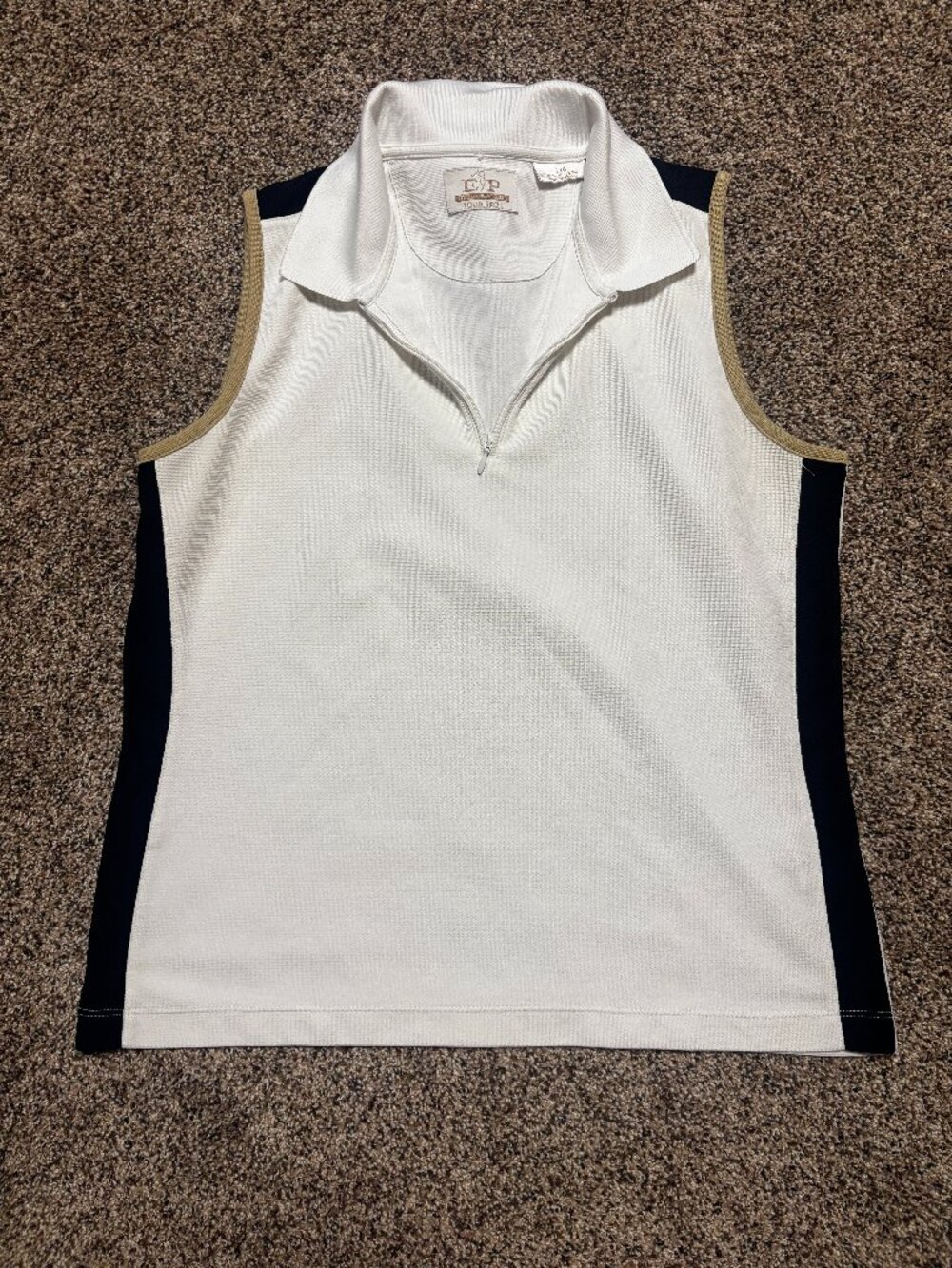 EP Pro Tour Tech Sleeveless Golf Polo Top Women's Large Breathable Performance